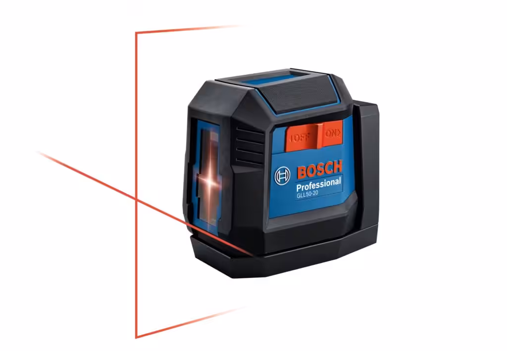 BOSCH GLL50-20 50 Ft Self-Leveling Cross-Line Laser, Includes Integrated Magnetic Mount &amp; 2 AA Batteries
