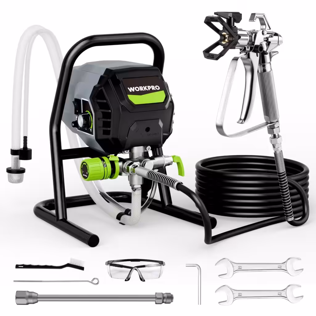 WORKPRO 700W Airless Paint Sprayer, 2900PSI High Efficiency Thinning-Free Electric Paint Sprayer with Extension Rod, Paint Sprayer for Home Interior, Exterior, Furniture, Fence &amp; Ceilings