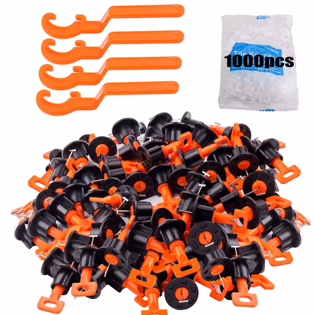 Tile Leveling System Kit with 200pcs Tile Leveler &amp; 4 Special Wrenches &amp; 1000pcs 2mm Tile Spacers