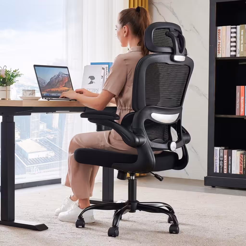 TRALT Office Chair Ergonomic Desk Chair, 330 LBS Home Mesh Office Desk Chairs with Wheels, Comfortable Gaming Chairs (Black)