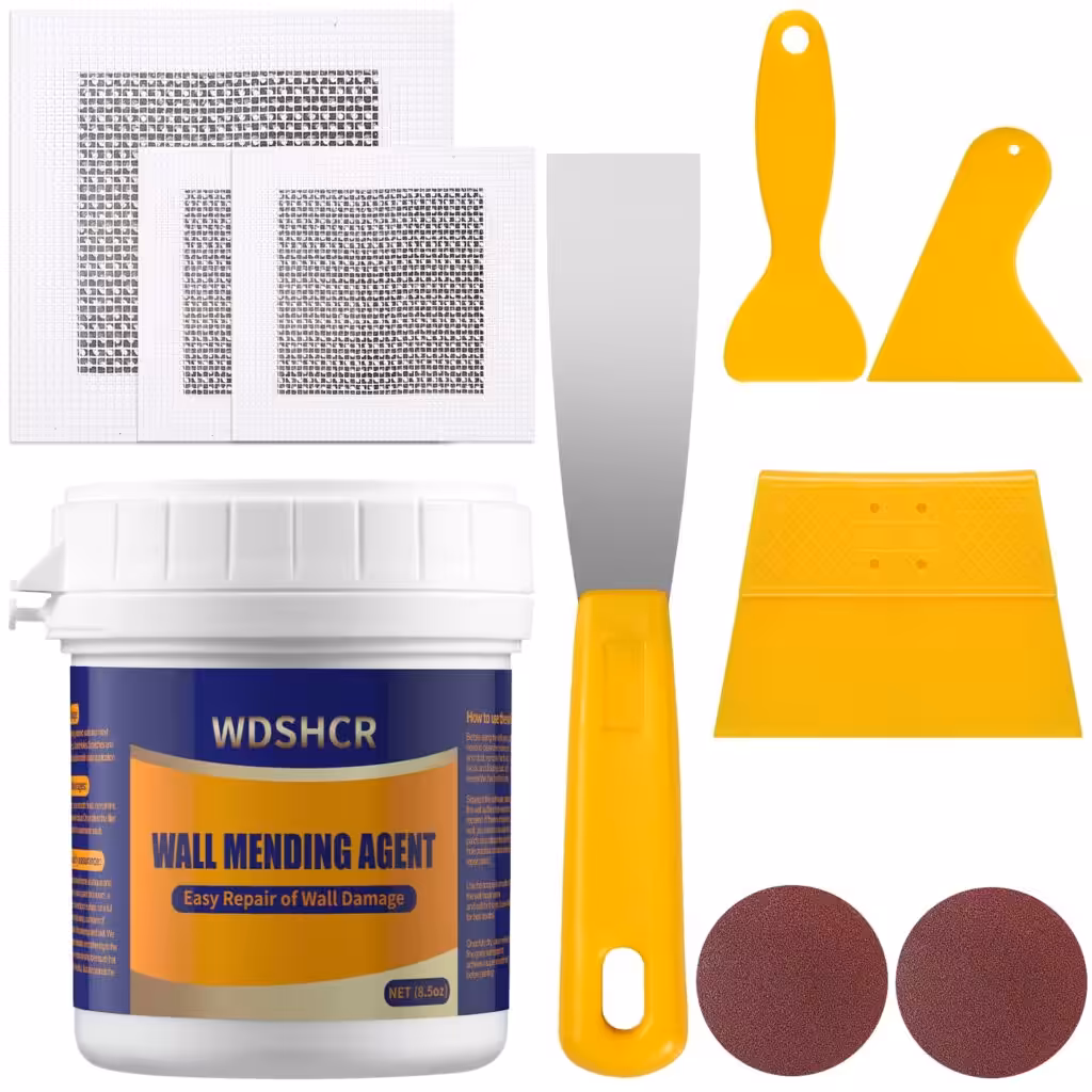 Drywall Repair Kit Drywall Hole Repair Patch Kits Wall Spackle Repair Paste with 8.5OZ White Wall Repair Putty with Scraper, Wall Surface Hole Fill Quick and Easy Solution (1Pack)