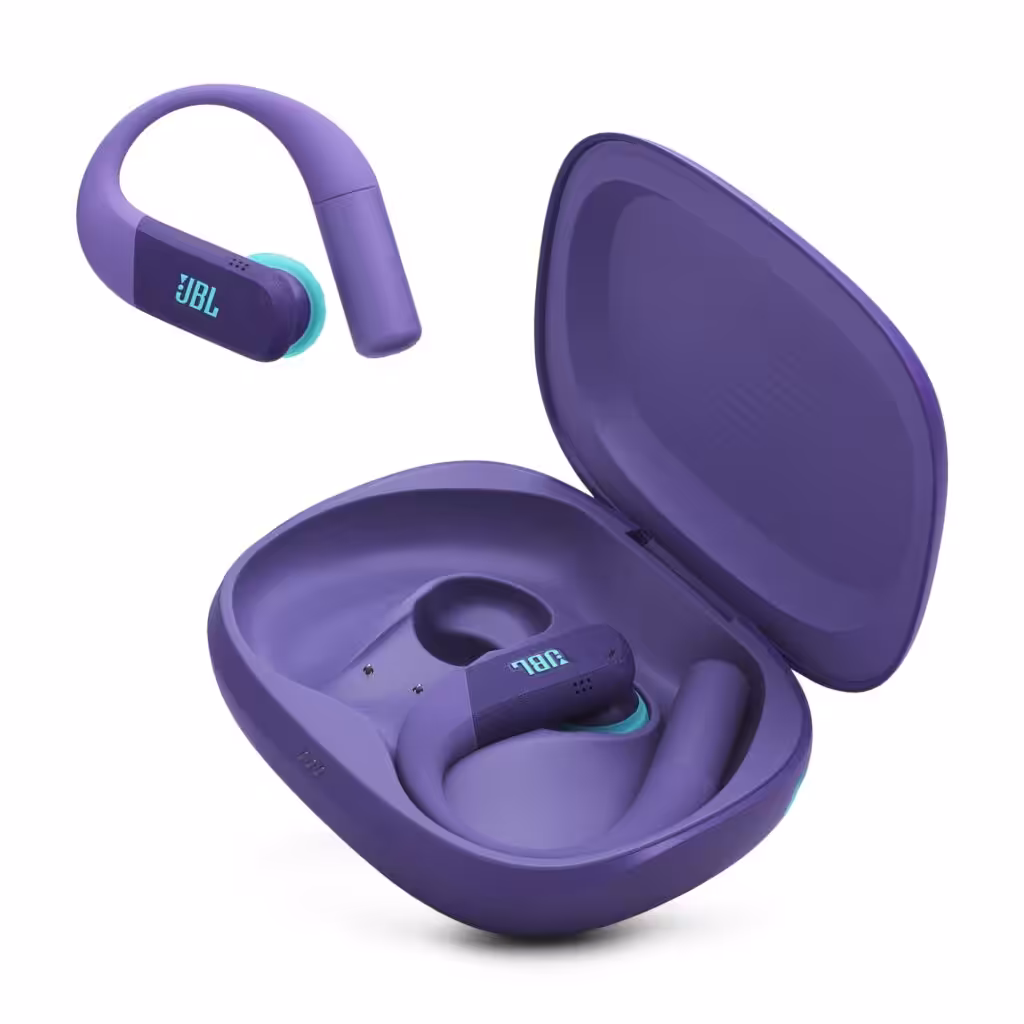 JBL Endurance Peak 4 - True Wireless Noise Cancelling Sport Earbuds, Up to 48Hrs Total Playback, Water & dust Proof (IP68), Secure fit with TwistLock™ Design, & 6 mics for Perfect Calls (Purple/Teal)