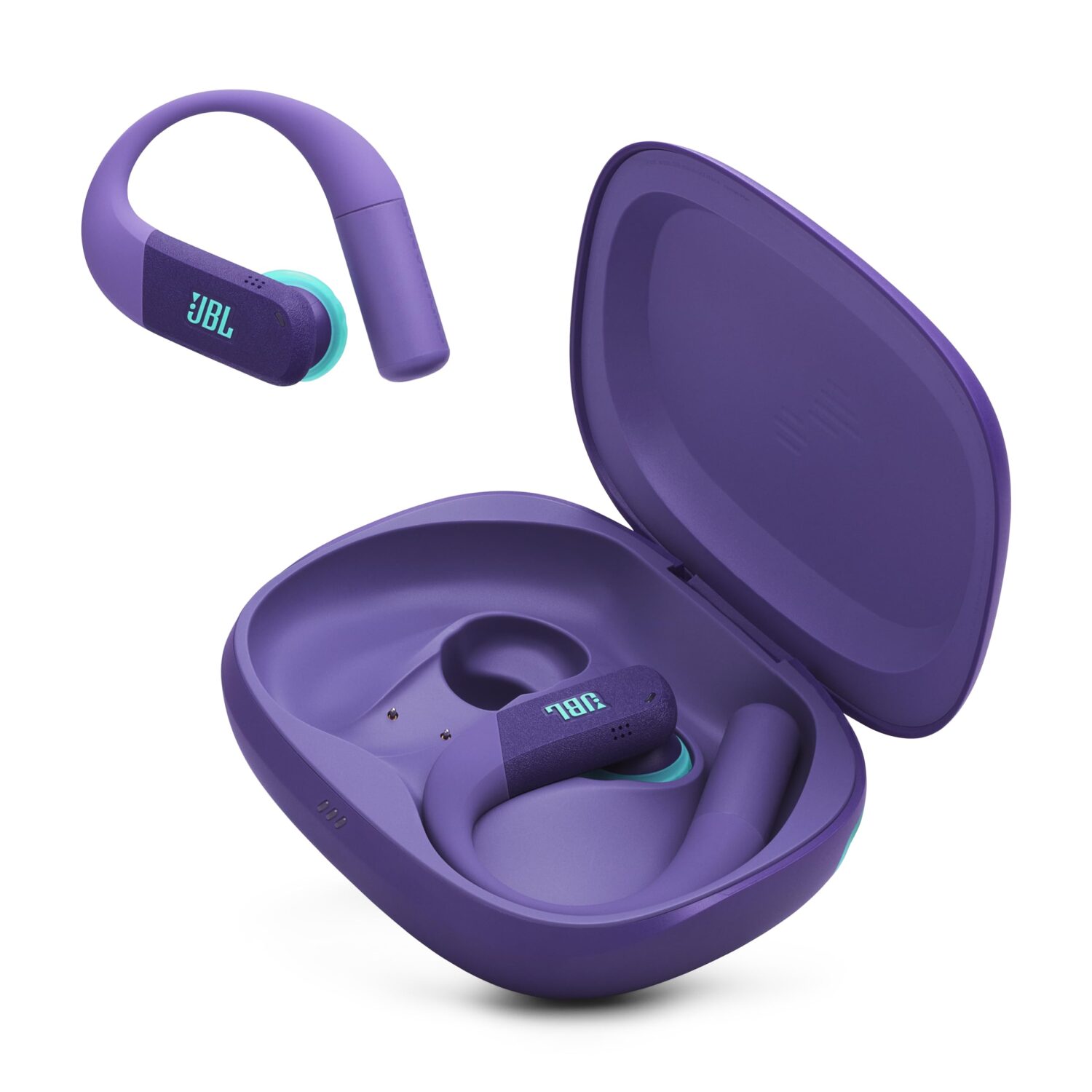JBL Endurance Peak 4 - True Wireless Noise Cancelling Sport Earbuds, Up to 48Hrs Total Playback, Water &amp; dust Proof (IP68), Secure fit with TwistLock™ Design, &amp; 6 mics for Perfect Calls (Purple/Teal)