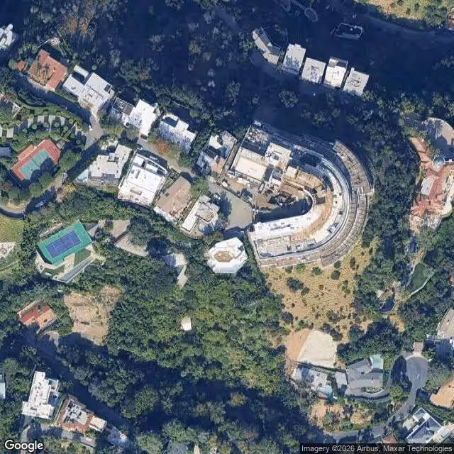 Aerial view of the Sheats Goldstein Residence location
