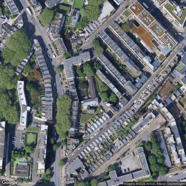 Aerial view of Rawstorne Pl in London where David Chipperfield has projects.