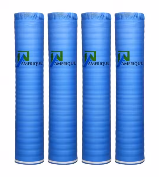 800SQFT AMERIQUE 1.5MM Premium Flooring Padding 3-in-1 Heavy Duty Foam Blue, 200SF/Roll, Pack of 4 Underlayment, with Tape & Vapor Barrier