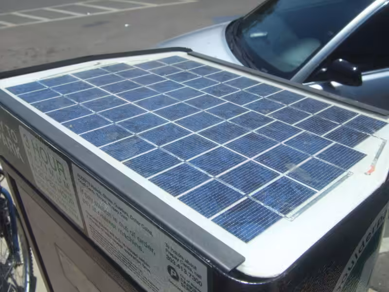 Solar panel mounted on top of a vehicle