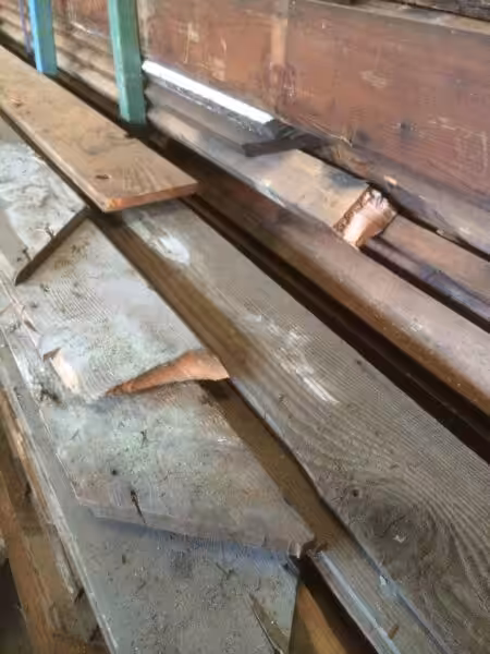 Vintage 7' shiplap underlayment with a rustic look