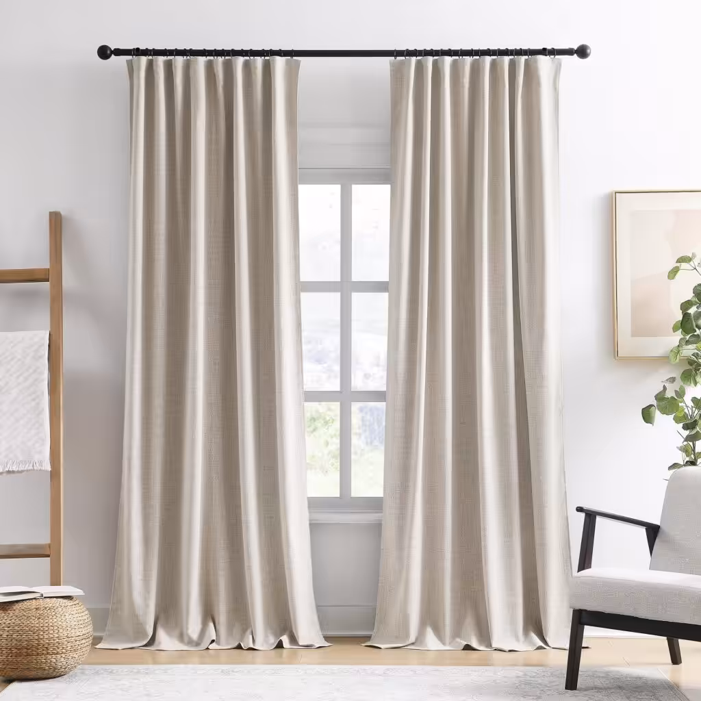 RAIN CITY Extra Long Blackout Curtains 144 Inches Long,Custom Length High Ceiling Tall Grey Backing Draperies for Large Windows Living Room Back Tab Rod Pocket with Hooks(50 x 144-in 12ft Beige 2PCs)