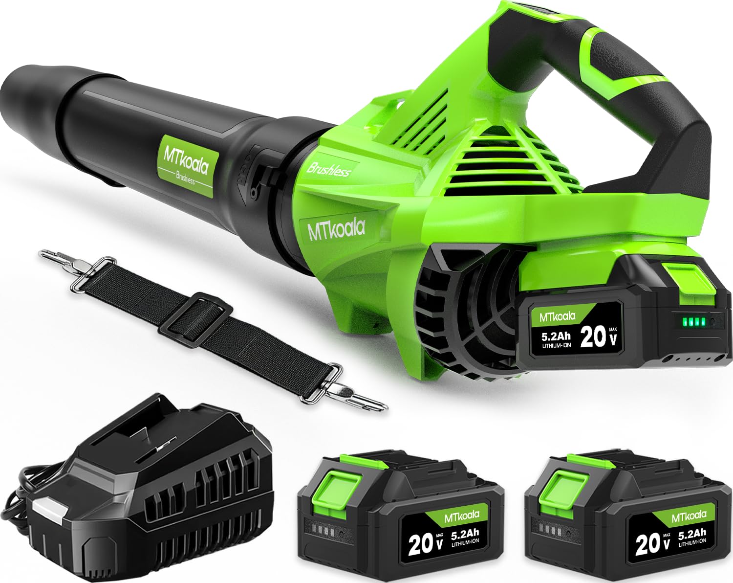 Leaf Blower Cordless, New Upgraded 1200W Brushless Motor Leaf Blower
