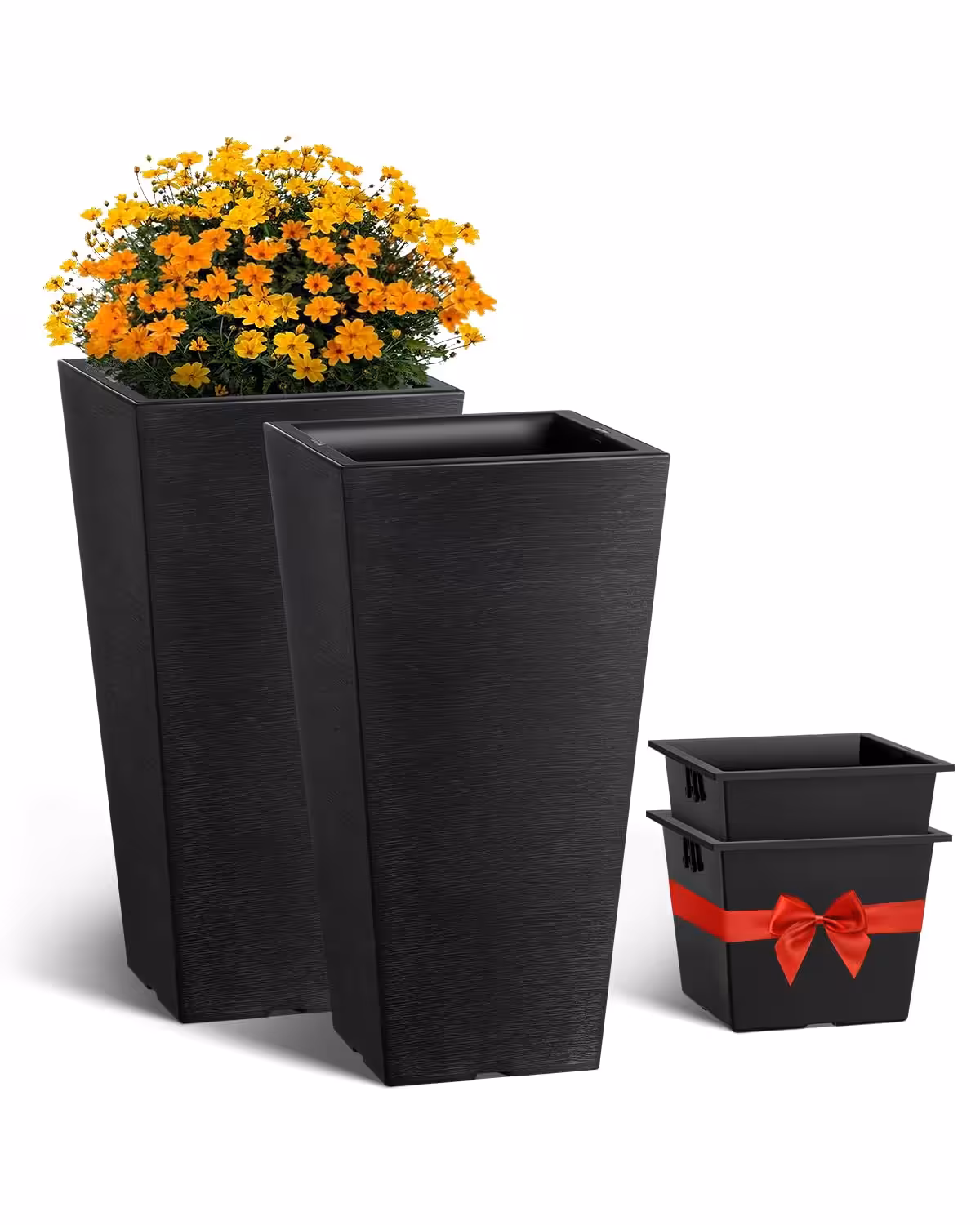 VEVOR Set of 2 Tall Outdoor Planters 22inch