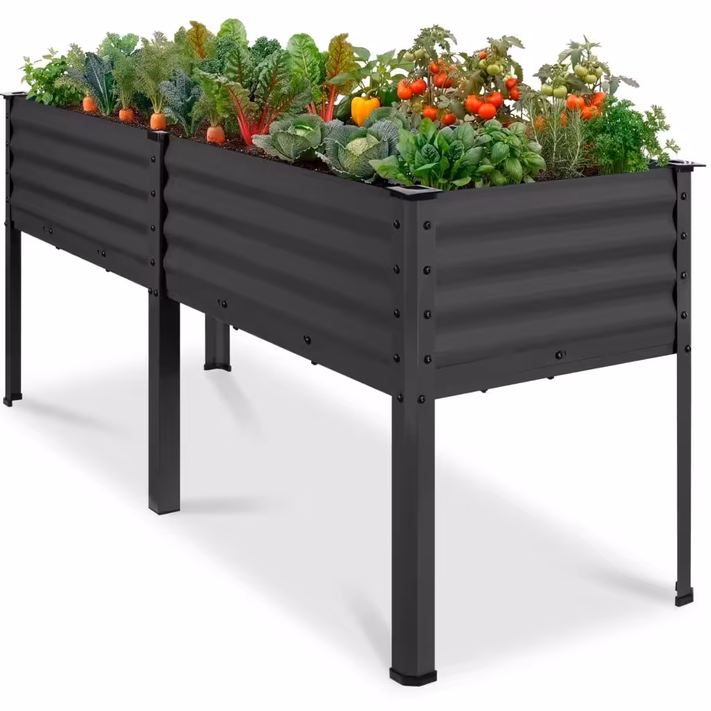 Best Choice Products 72x24x30in Non Toxic Galvanized Raised Garden Bed
