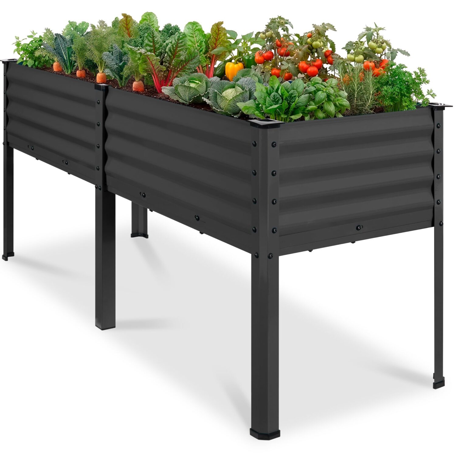Best Choice Products 72x24x30in Non Toxic Galvanized Raised Garden Bed