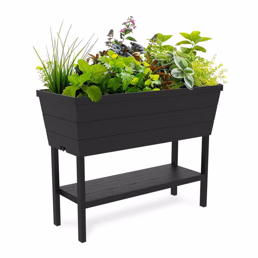 Keter Urban Bloomer 12.7 Gallon Raised Garden Bed and Outdoor Herb Garden Planter