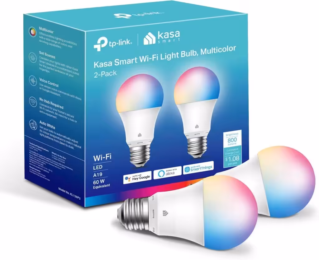 Kasa Smart Light Bulbs, Full Color Changing Dimmable Smart WiFi Bulbs Compatible