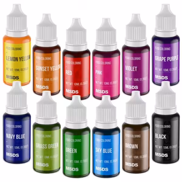 12 Color Gel-Based Food Coloring Set