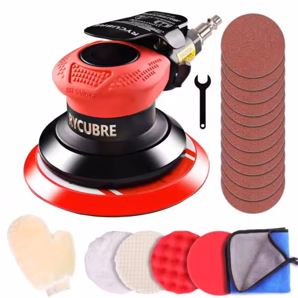 5 Inch da Sander - Professional Air Sander, Pneumatic Orbital Sander/Air Orbital Sander for Auto Body Work, DA Sander for Auto Body & Lijadora de Aire (5 Inch)