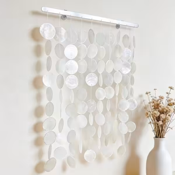 Coastal Shell Wall Hanging with Silver Rail