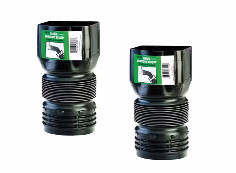 Flex-Drain ADP53102 Downspout Adaptor, Landscaping Drain Pipe Adapter 3 by 4 by 4-Inch 2 Pack