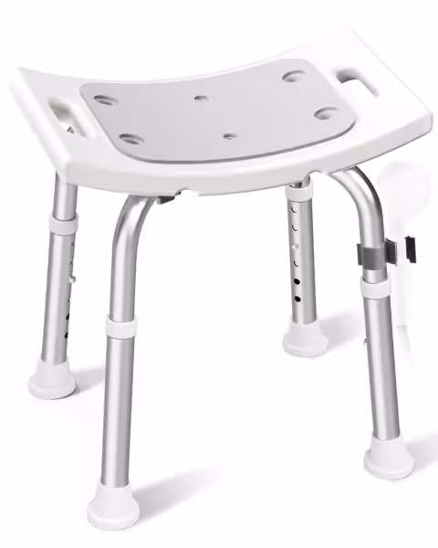 HOMLAND Shower Chair inside shower adjustable height