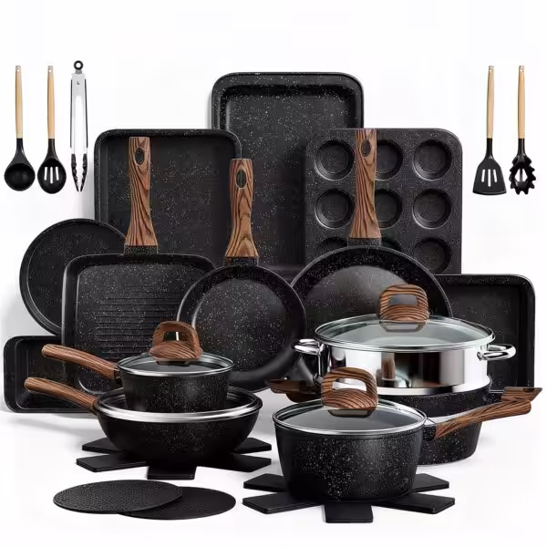 Pots and Pans Set Non Stick, 31 Piece Kitchen Induction Cookware & Bakeware Set