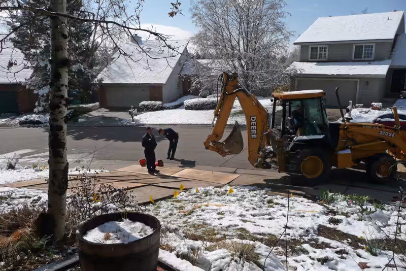 Sewer line during pipe bursting process