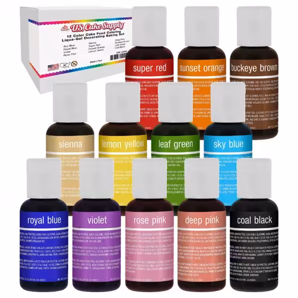 U.S. Cake Supply 12-Color Gel Color Set