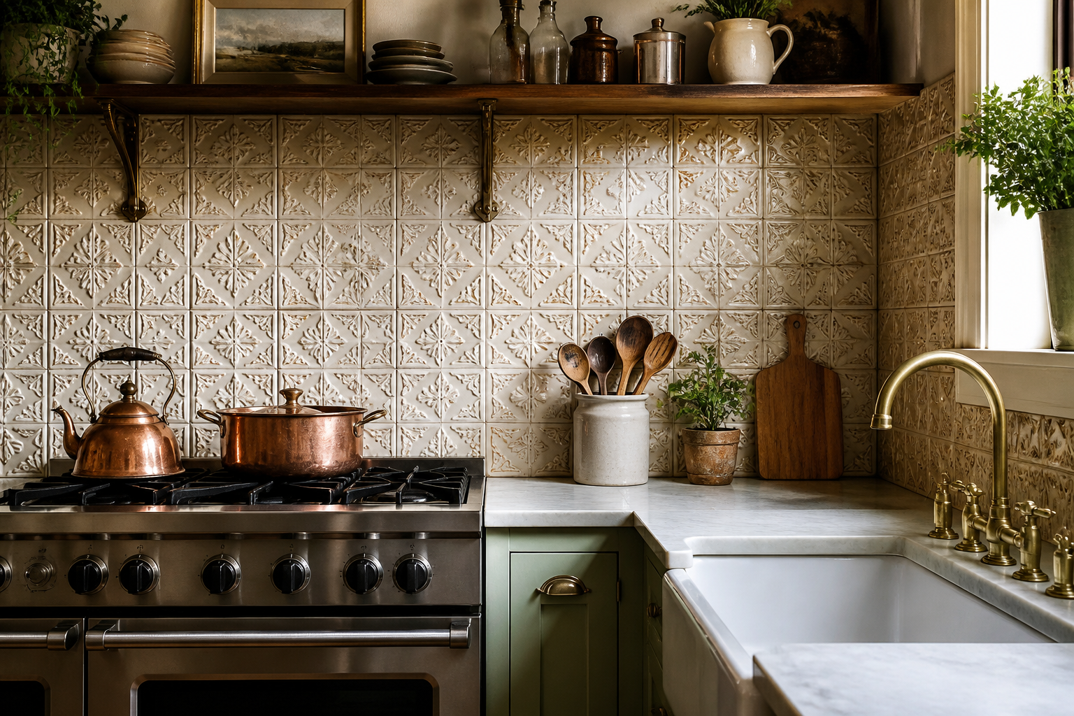 Vintage Backsplash Ideas with Subway Tiles