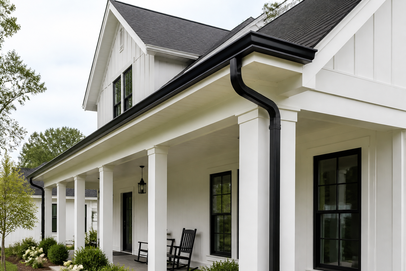 Black Gutters For Your White House