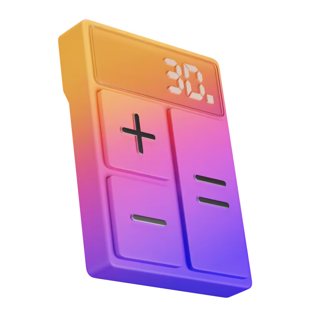 Calculator with dynamic gradient