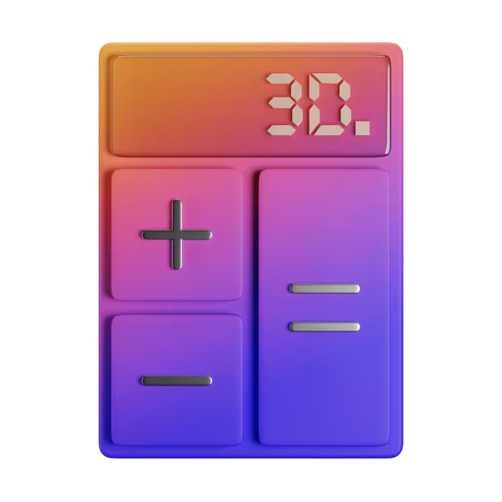 Calculator with front gradient