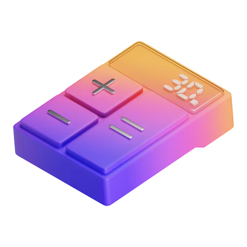 Calculator with isometric gradient
