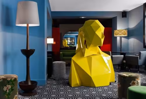 Interior design of the Lichtenstein restaurant by India Mahdavi
