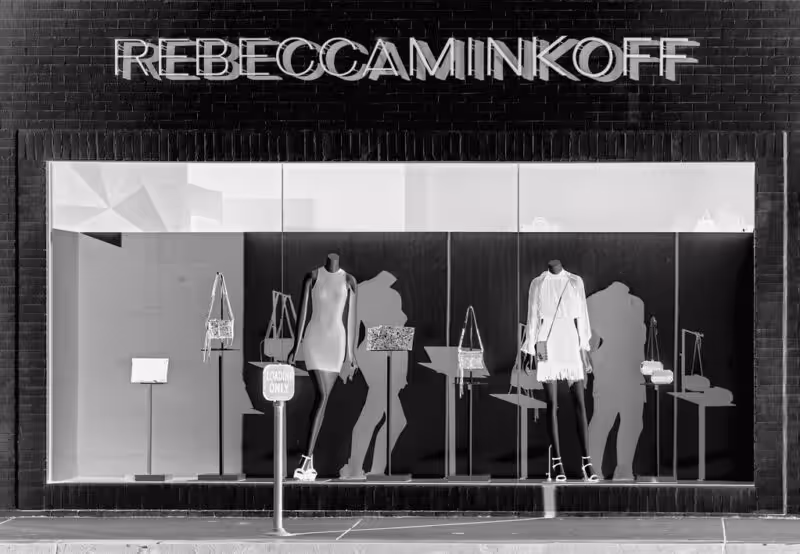 Portrait of designer Rebecca Minkoff at an event.