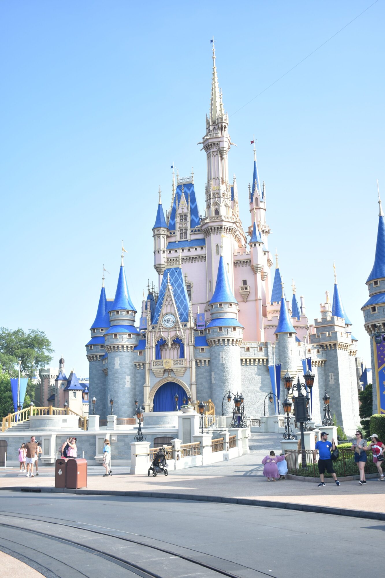 Cinderella Castle at Magic Kingdom in Orlando, presenting a fairytale-like landmark within the theme park.