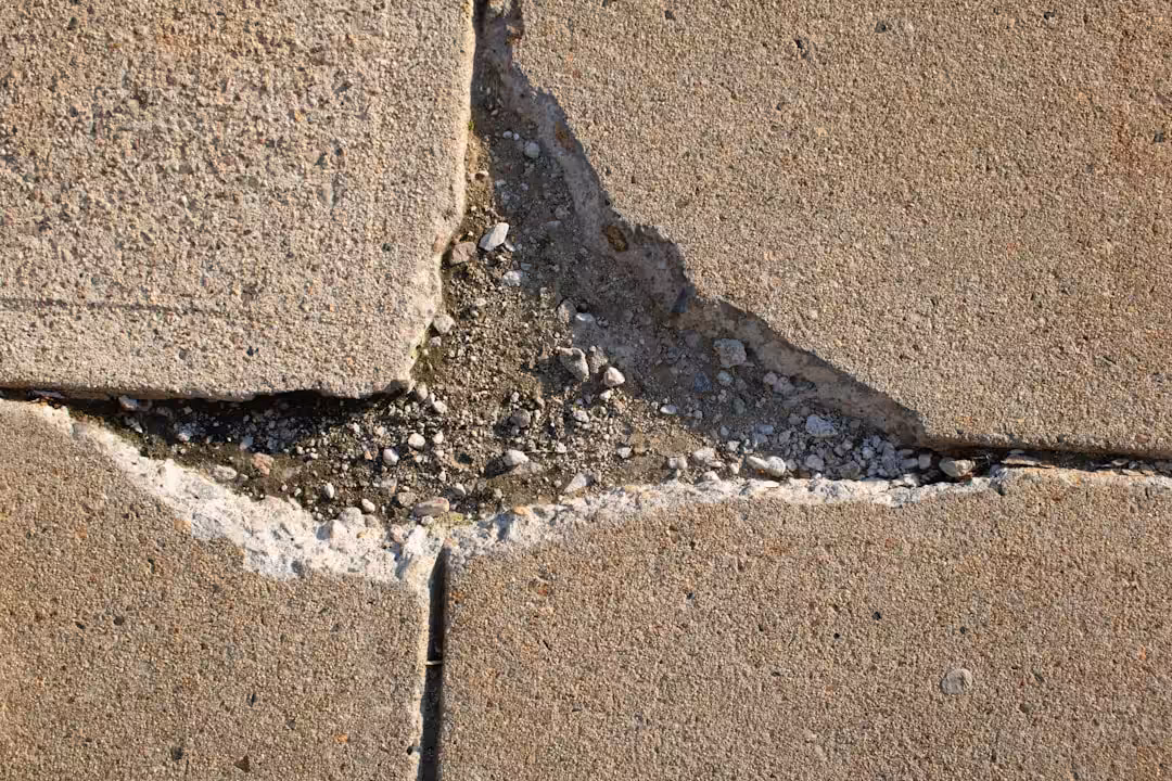 A cracked sidewalk in Charlestown Boston