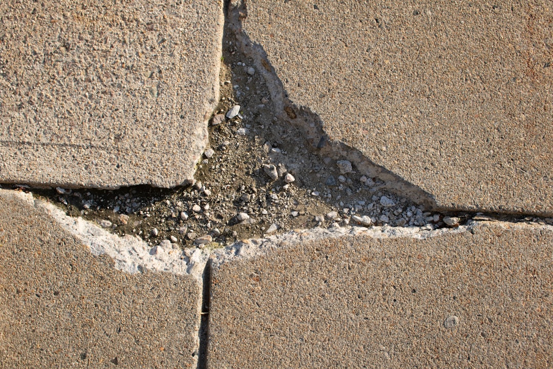 A cracked sidewalk in Charlestown Boston