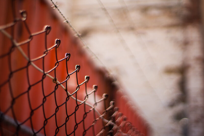 Sunlight on Cyclone fence