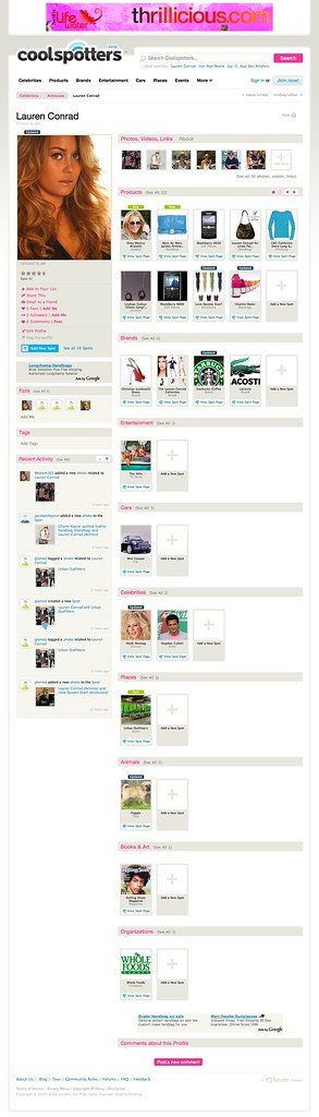 Lauren Conrad (Actress) - Products used by Lauren Conrad and more. | Coolspotters