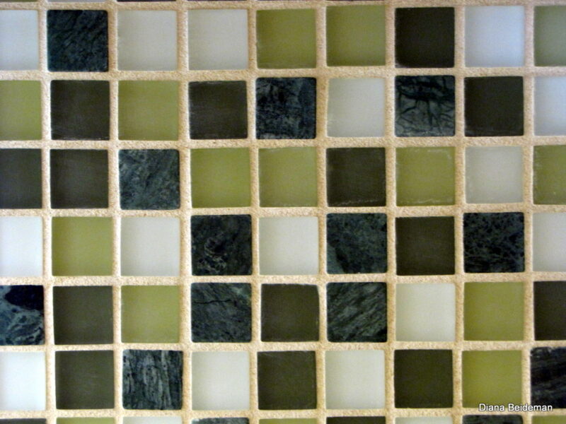 Glass tile backsplash
