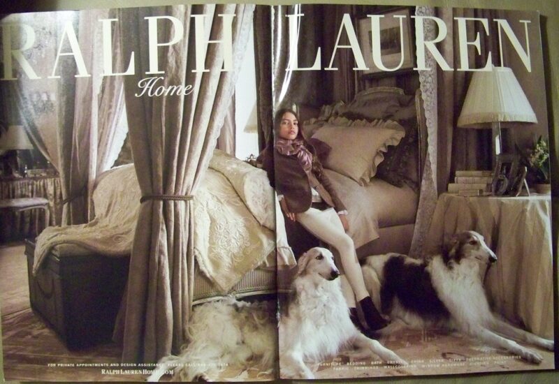 Kotov and Viktor, models for Ralph Lauren Home. Two page advertisement in Architectural Digest
