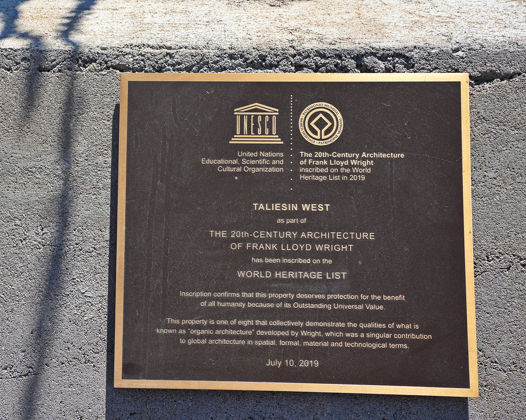 UNESCO plaque at Taliesin West