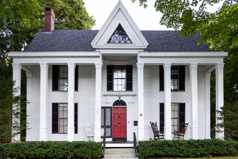 A historic building located at College Avenue, contributing to the architectural heritage of the campus