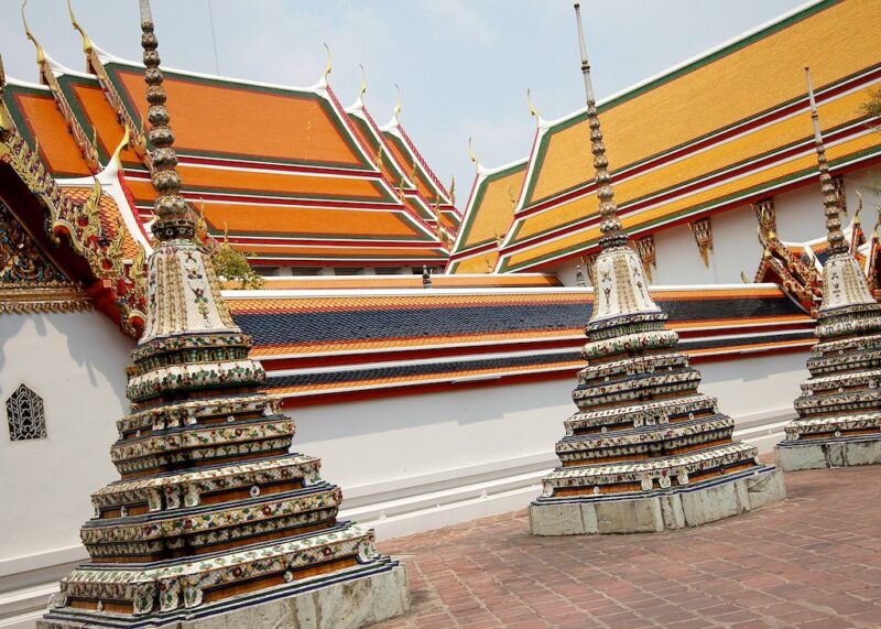 A traditional Thai roof showcasing distinct cultural architectural elements.