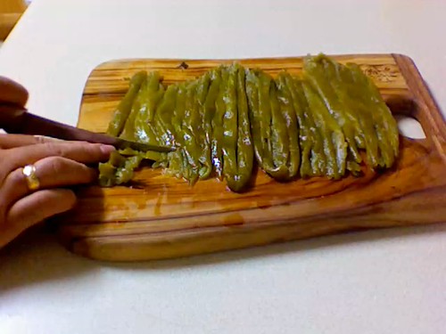Slicing Anaheim Peppers