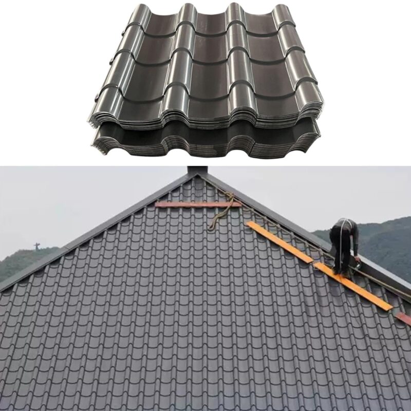 Heavy duty architectural metal roofing shingles in a residential setting