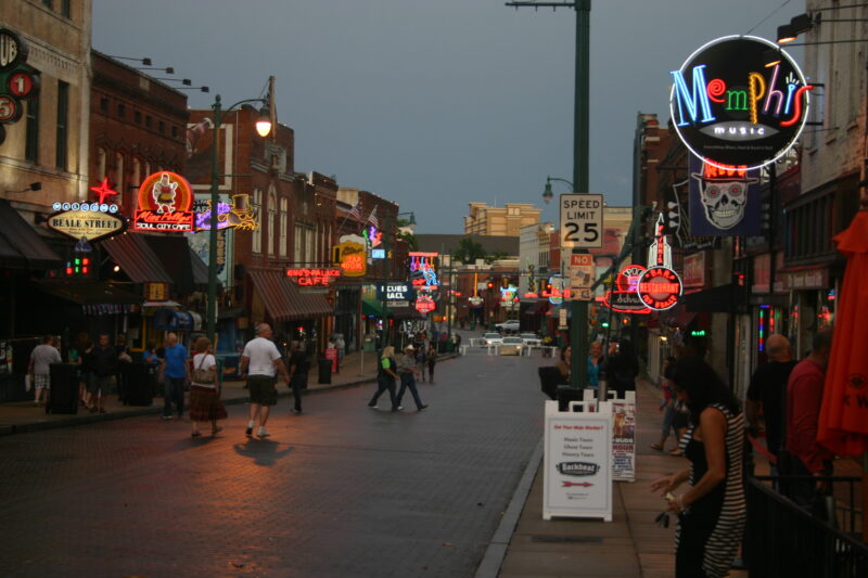 Memphis cityscape showing a blend of historic districts and expansive suburban areas.