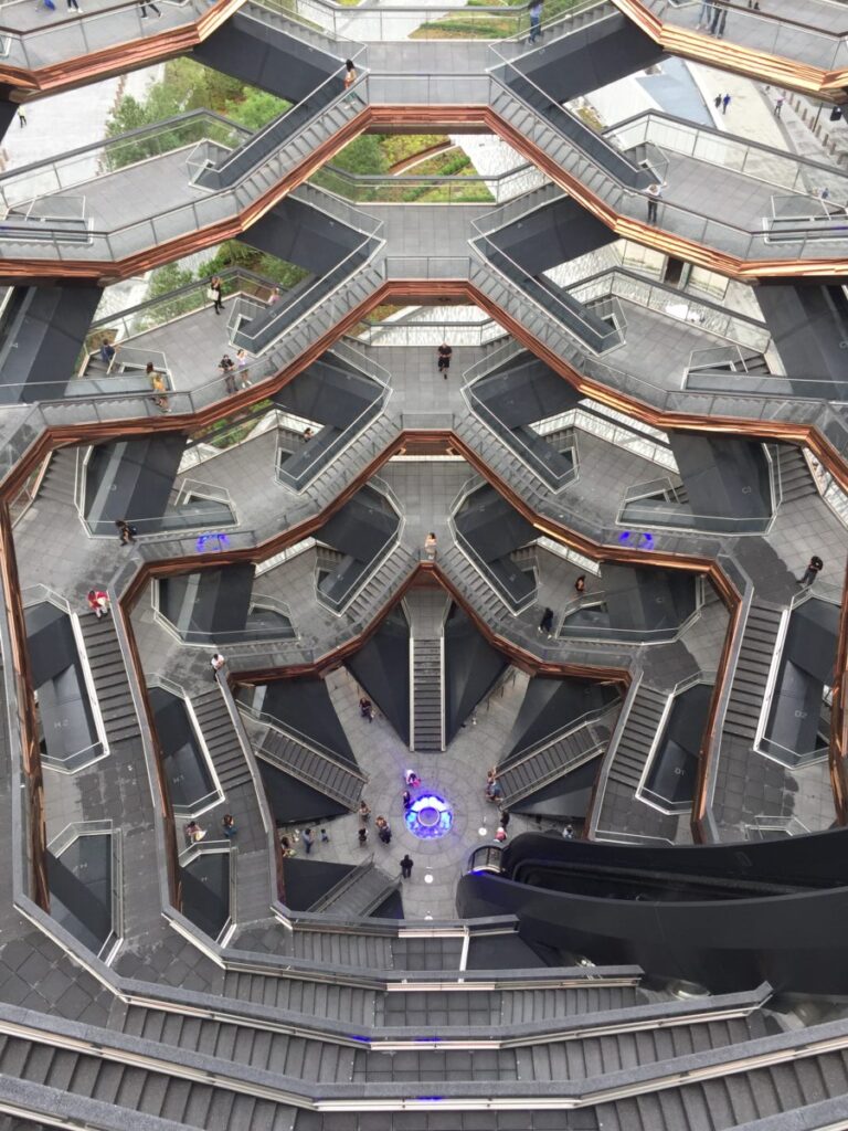 Top-down view of the Vessel at Hudson Yards, New York City, July 2019