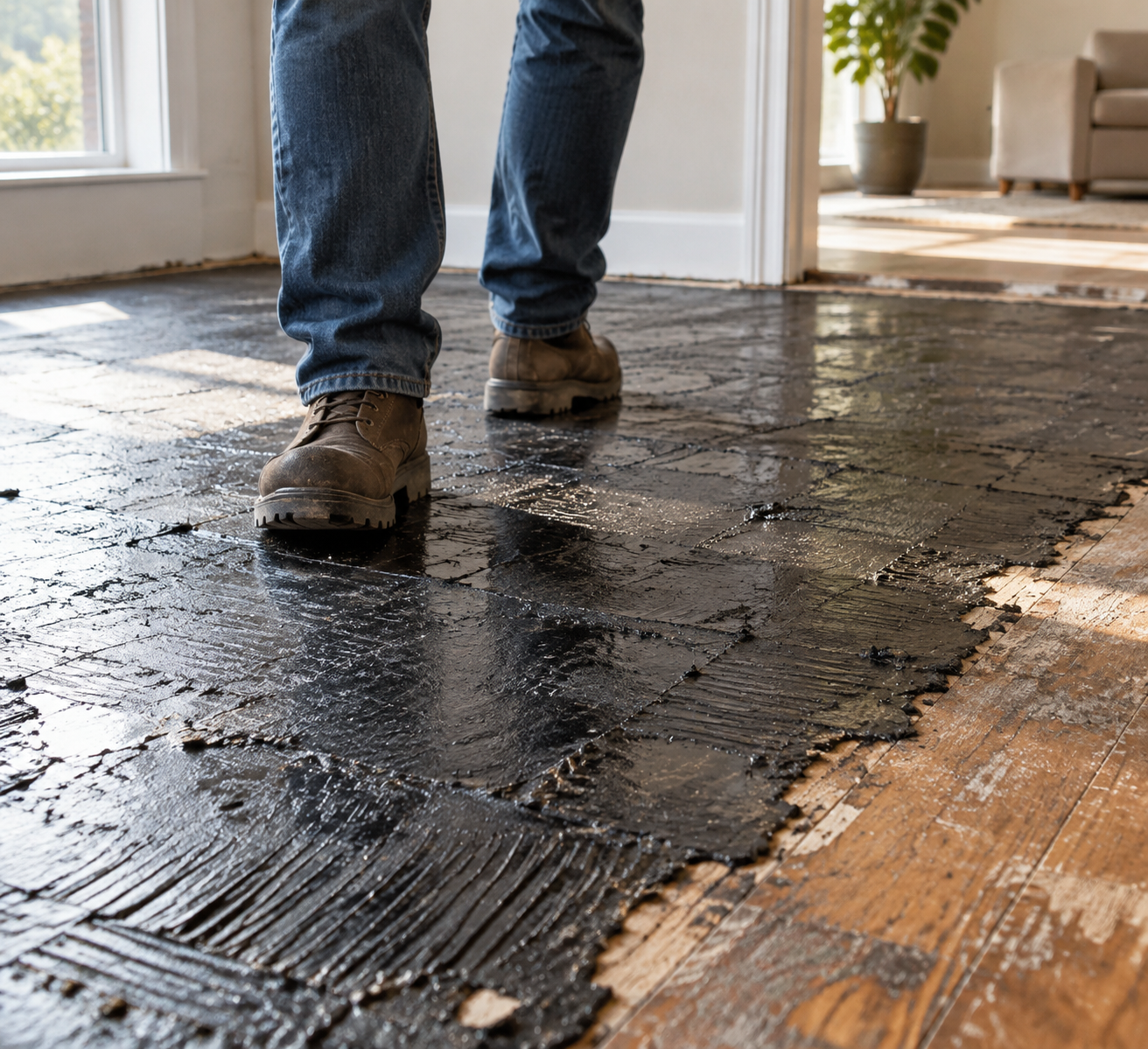 is it safe to walk on black mastic