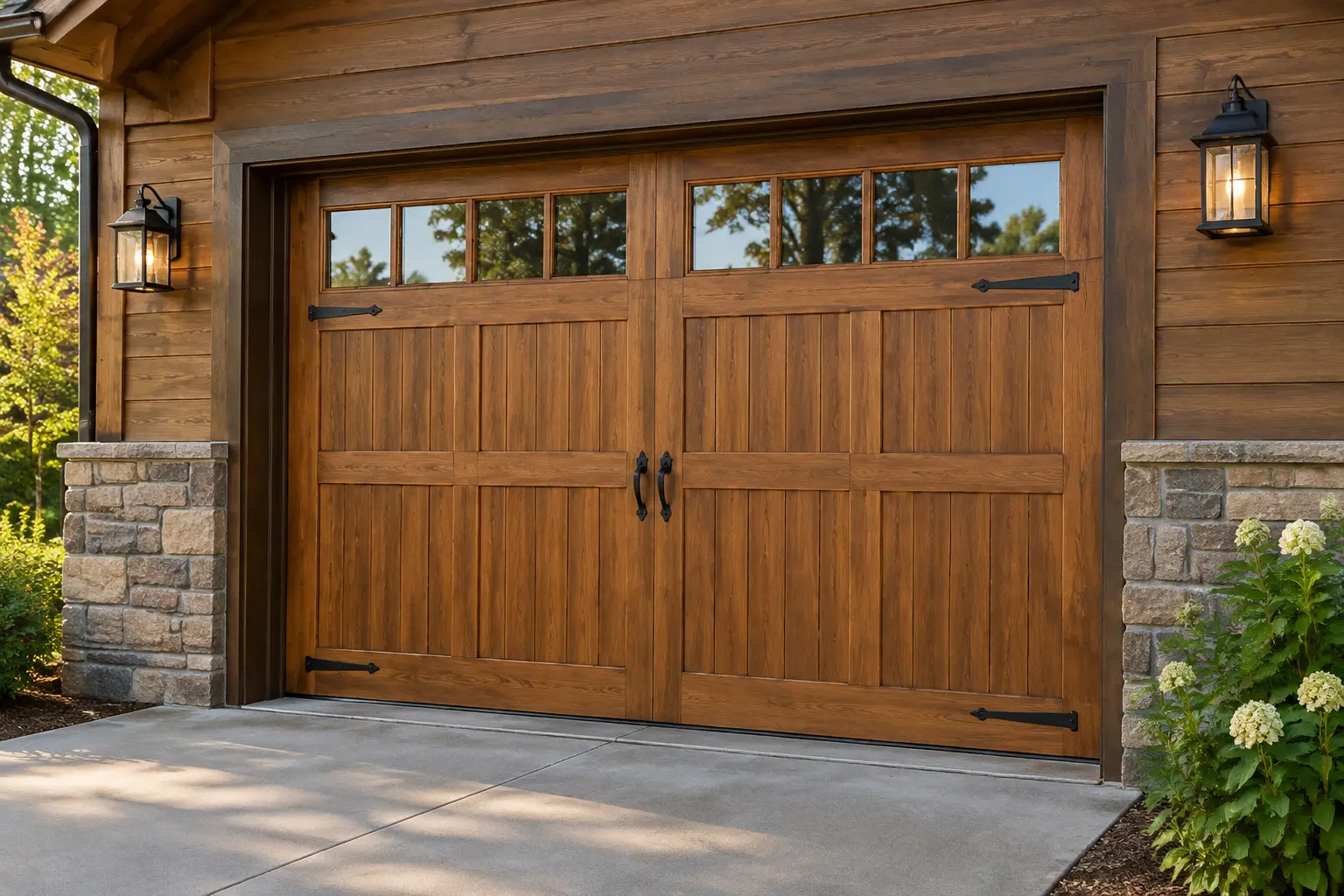 8x7 wood garage door weight